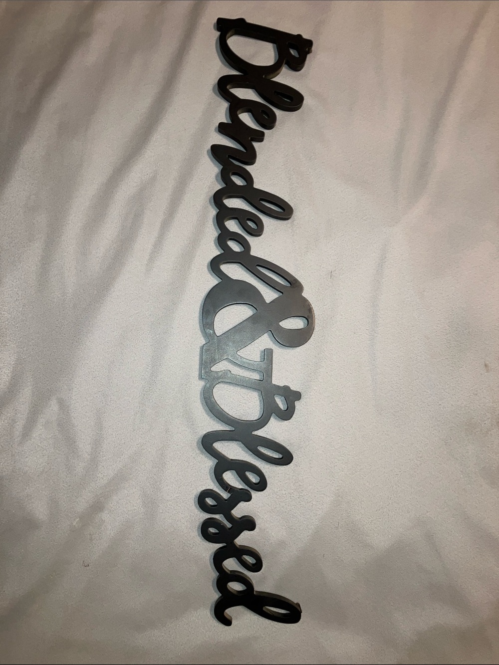 Rendered & Blessed Black Script Wall Sign - Inspirational Home Accent